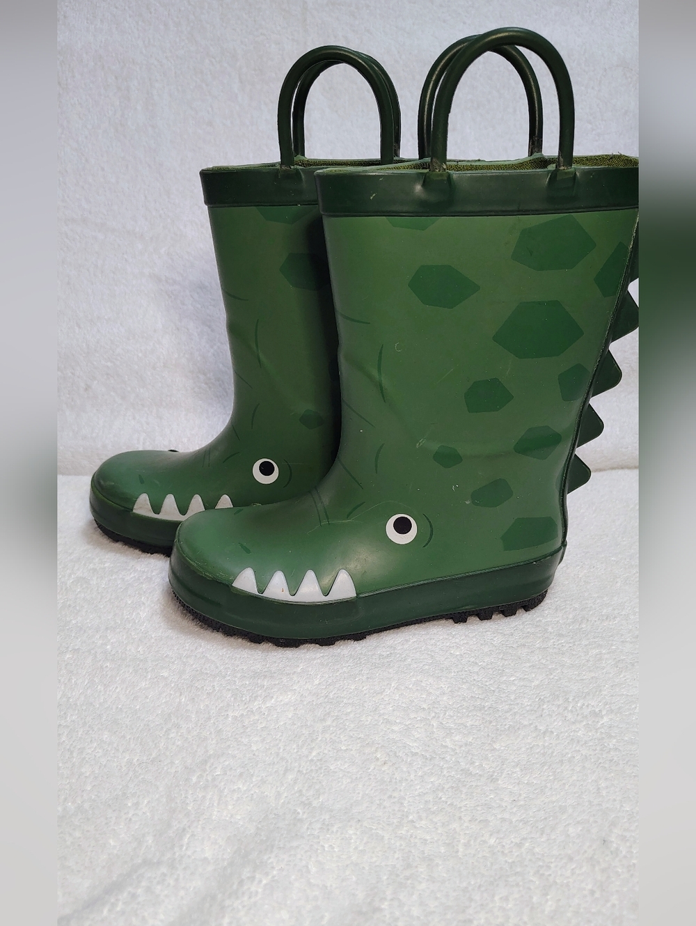 Rubber Rain Boots (Youth 9) Dinosaur Green Boy Girl